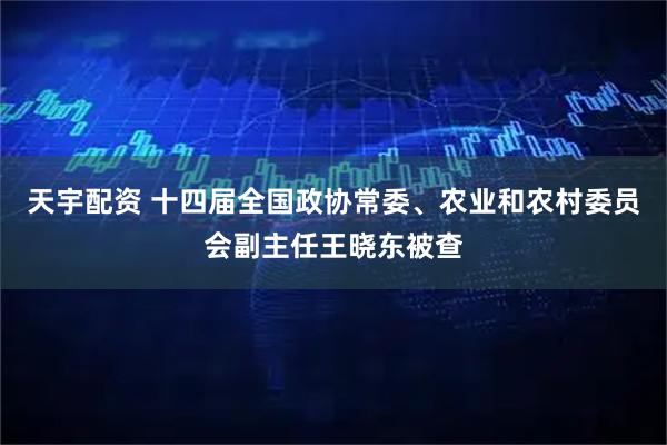 天宇配资 十四届全国政协常委、农业和农村委员会副主任王晓东被查